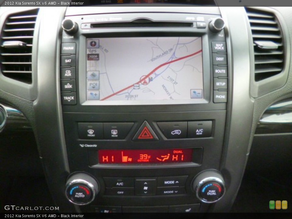 Black Interior Controls for the 2012 Kia Sorento SX V6 AWD #87269076