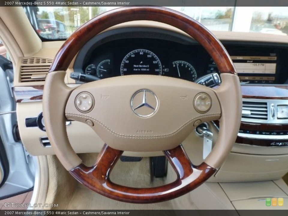 Cashmere/Savanna Interior Steering Wheel for the 2007 Mercedes-Benz S 550 4Matic Sedan #87271239