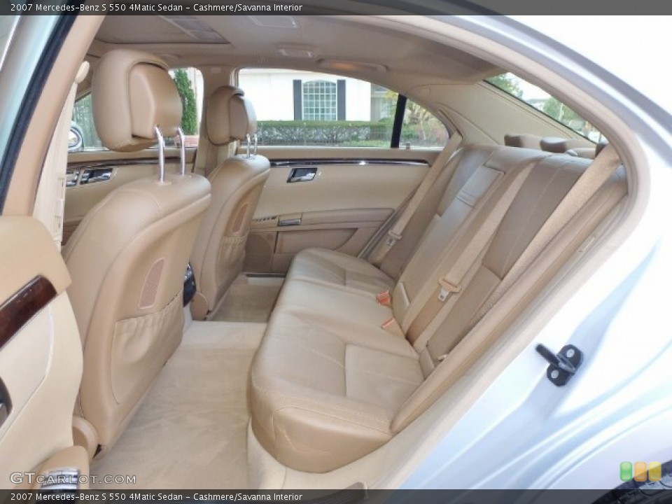 Cashmere/Savanna Interior Rear Seat for the 2007 Mercedes-Benz S 550 4Matic Sedan #87271353