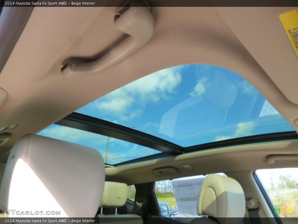 Beige Interior Sunroof for the 2014 Hyundai Santa Fe Sport AWD #87281415