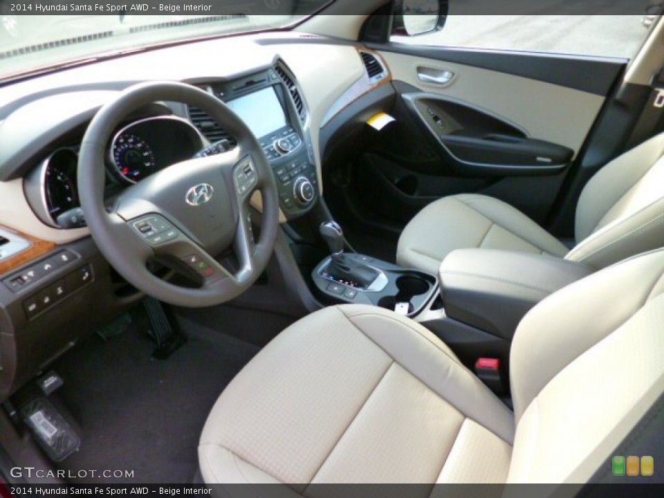 Beige Interior Prime Interior for the 2014 Hyundai Santa Fe Sport AWD #87281532