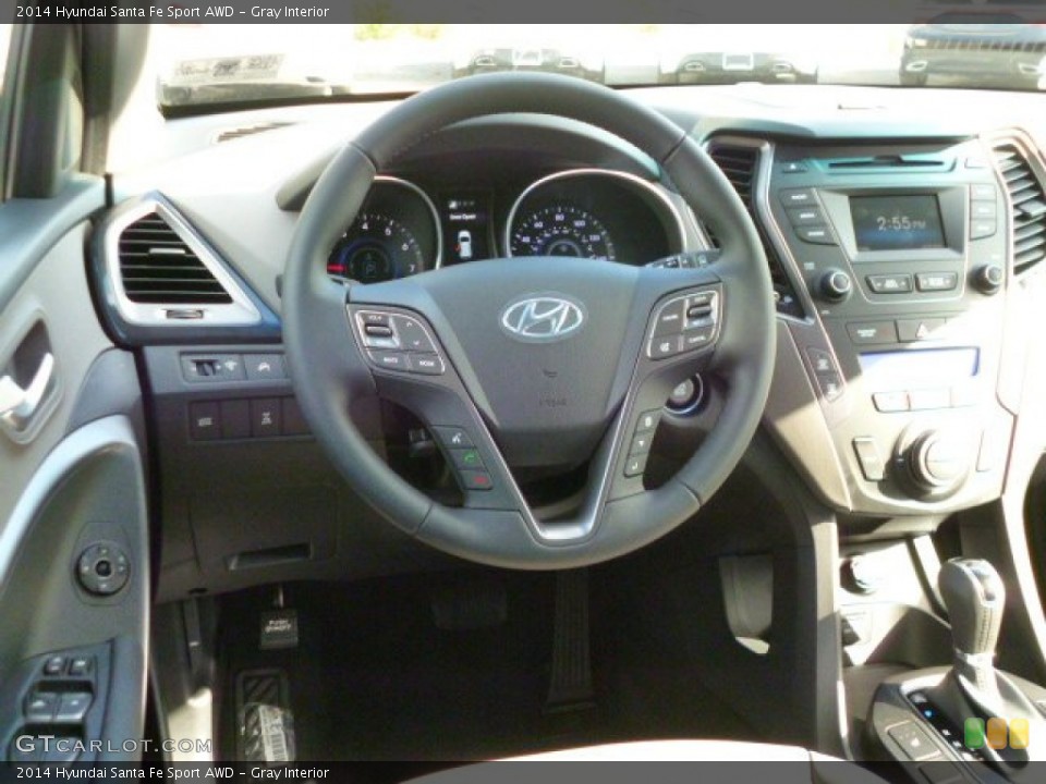 Gray Interior Steering Wheel for the 2014 Hyundai Santa Fe Sport AWD #87281955