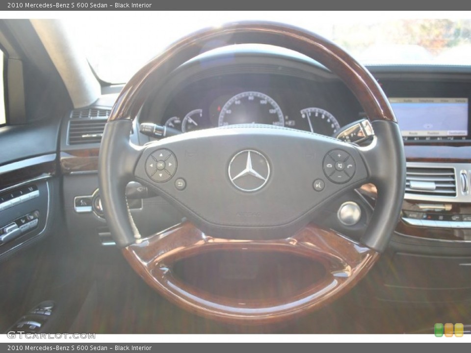 Black Interior Steering Wheel for the 2010 Mercedes-Benz S 600 Sedan #87299091