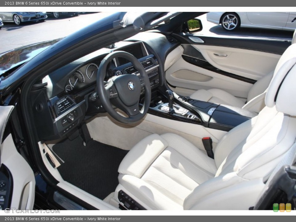Ivory White Interior Prime Interior for the 2013 BMW 6 Series 650i xDrive Convertible #87299250