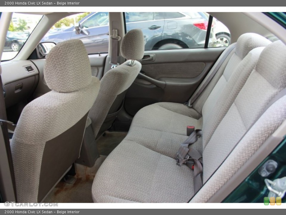 Beige Interior Rear Seat for the 2000 Honda Civic LX Sedan #87311812