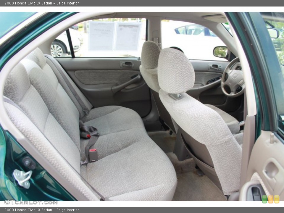 Beige Interior Rear Seat for the 2000 Honda Civic LX Sedan #87311863