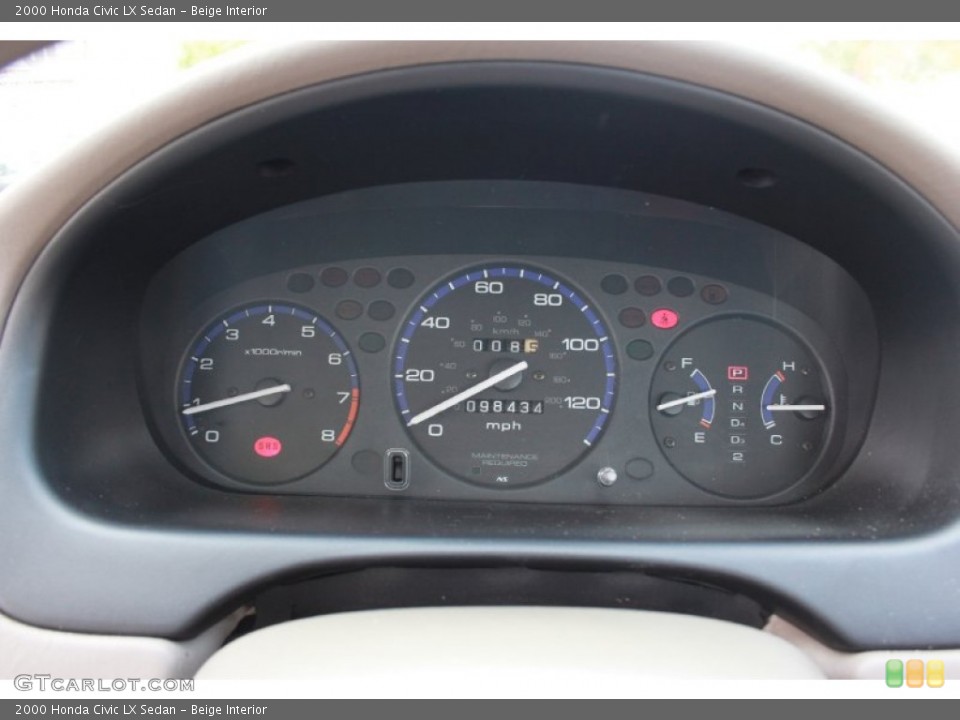 Beige Interior Gauges for the 2000 Honda Civic LX Sedan #87312133
