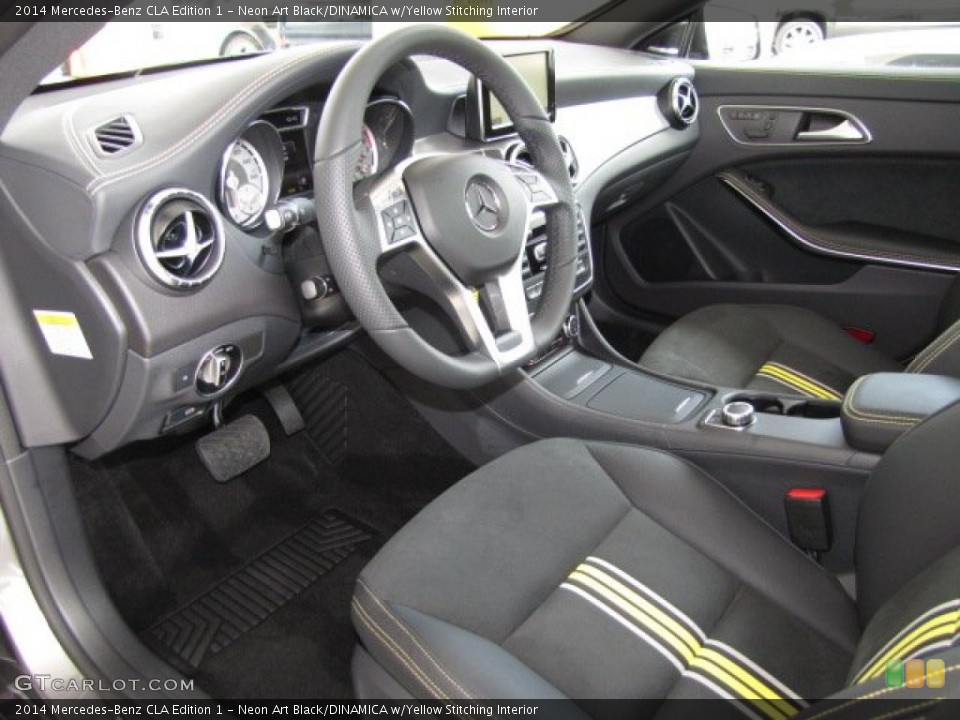 Neon Art Black/DINAMICA w/Yellow Stitching Interior Prime Interior for the 2014 Mercedes-Benz CLA Edition 1 #87313651