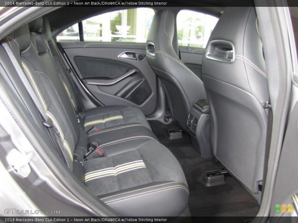 Neon Art Black/DINAMICA w/Yellow Stitching Interior Rear Seat for the 2014 Mercedes-Benz CLA Edition 1 #87314048