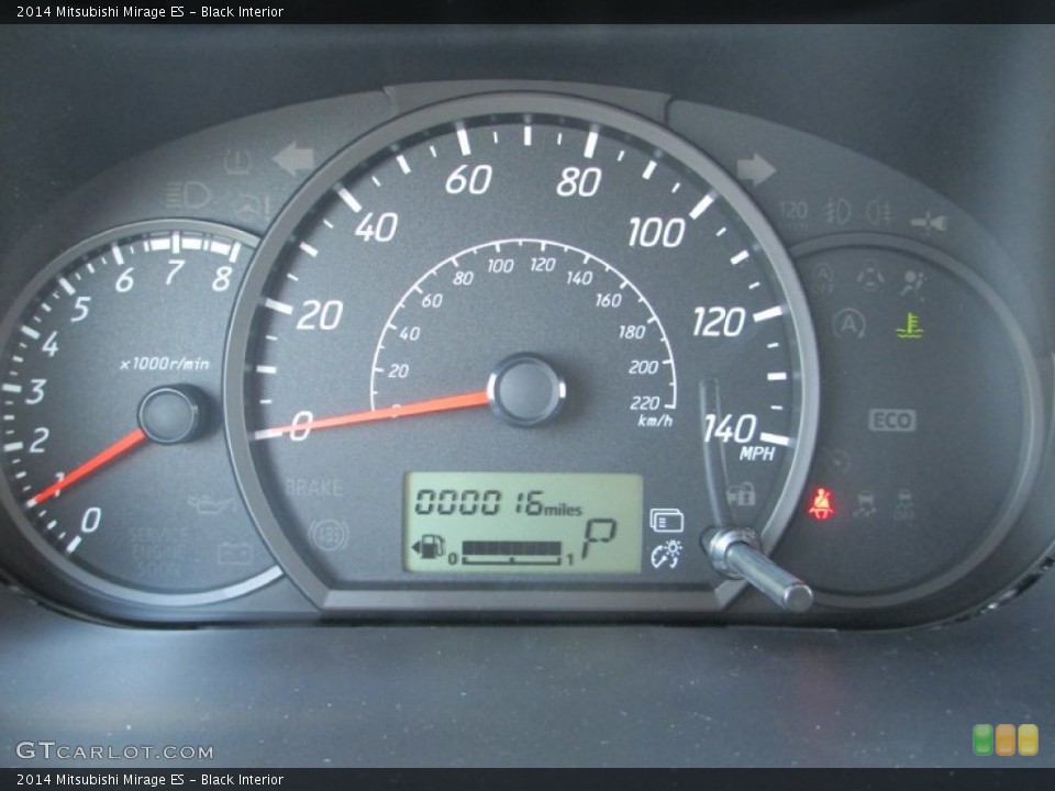 Black Interior Gauges for the 2014 Mitsubishi Mirage ES #87314224