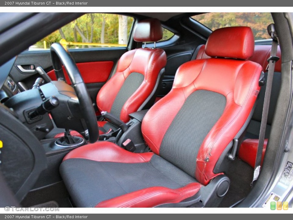 Black/Red Interior Front Seat for the 2007 Hyundai Tiburon GT #87315163