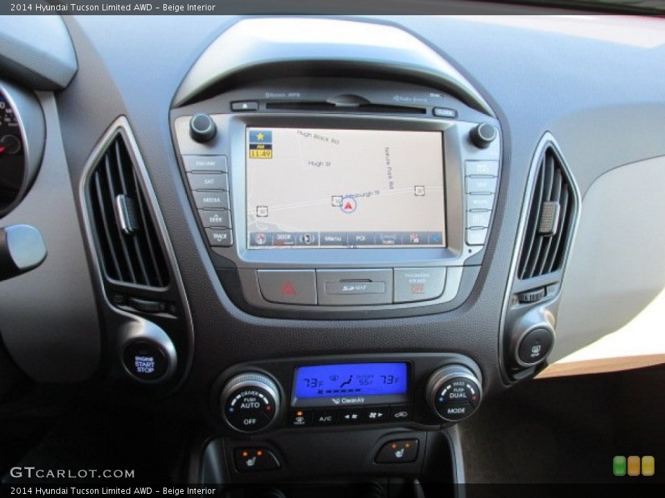 Beige Interior Navigation for the 2014 Hyundai Tucson Limited AWD #87326909