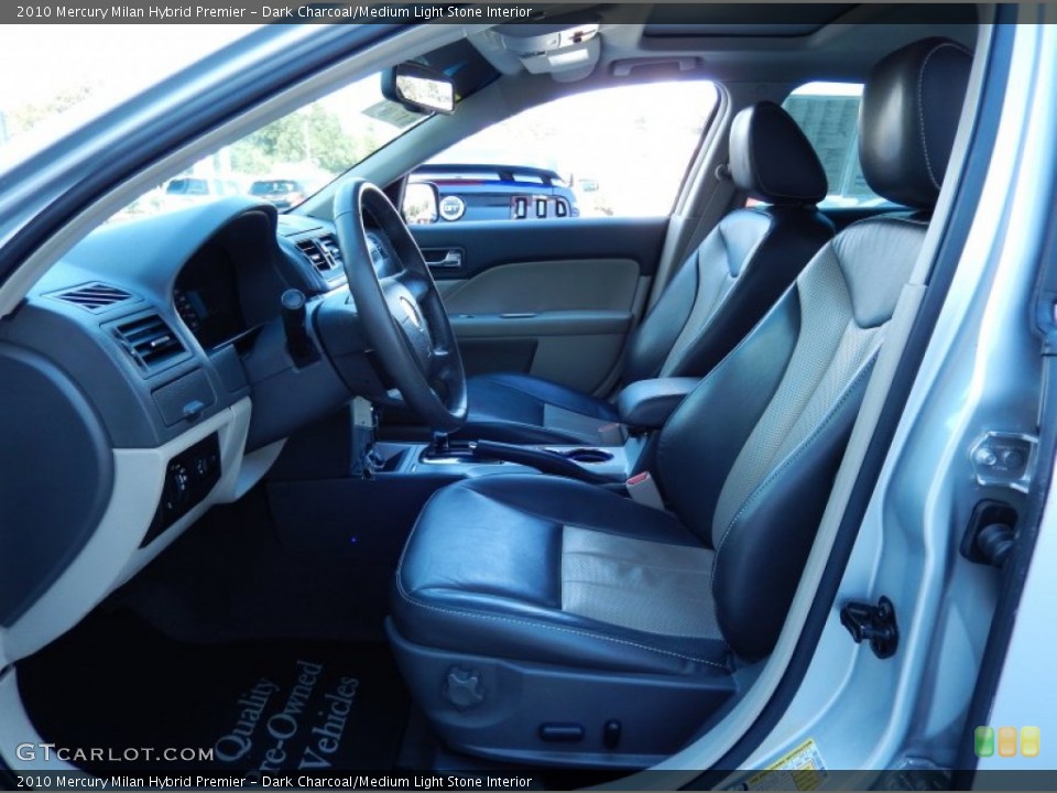 Dark Charcoal/Medium Light Stone Interior Front Seat for the 2010 Mercury Milan Hybrid Premier #87351292
