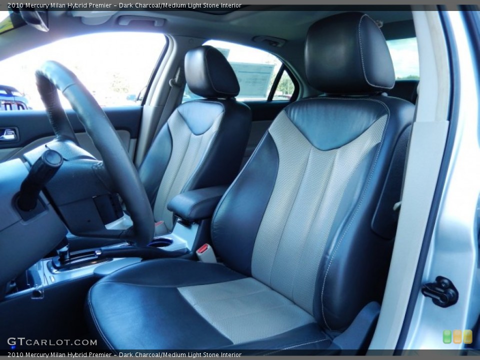 Dark Charcoal/Medium Light Stone Interior Front Seat for the 2010 Mercury Milan Hybrid Premier #87351316