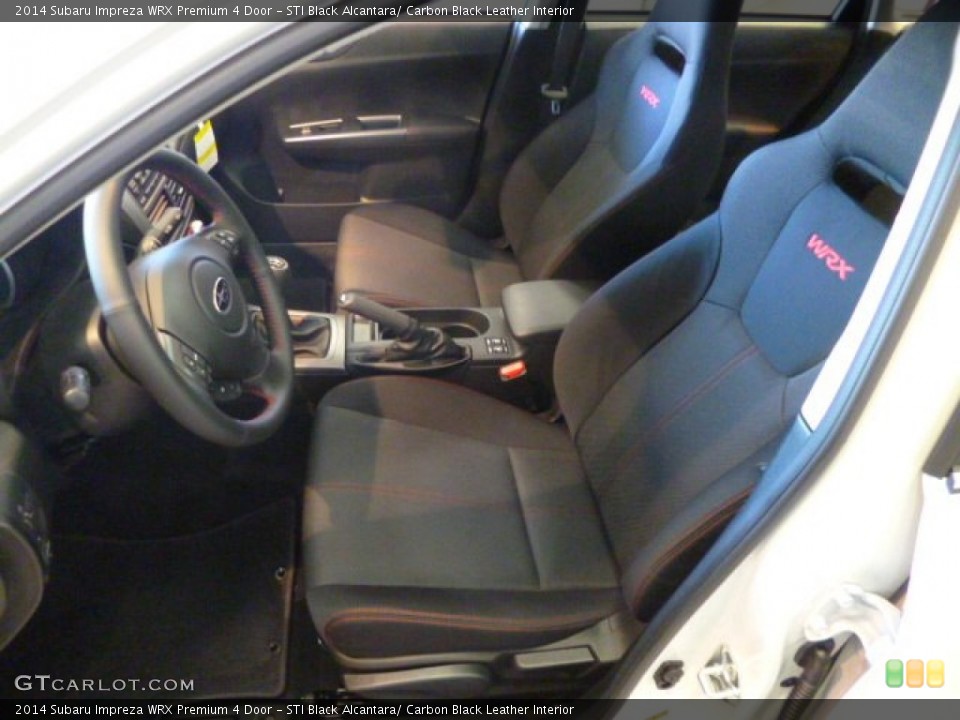 STI Black Alcantara/ Carbon Black Leather Interior Front Seat for the 2014 Subaru Impreza WRX Premium 4 Door #87354181