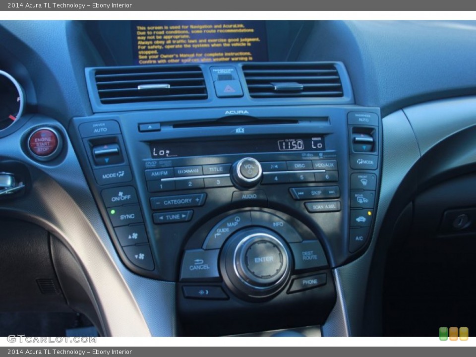 Ebony Interior Controls for the 2014 Acura TL Technology #87355600