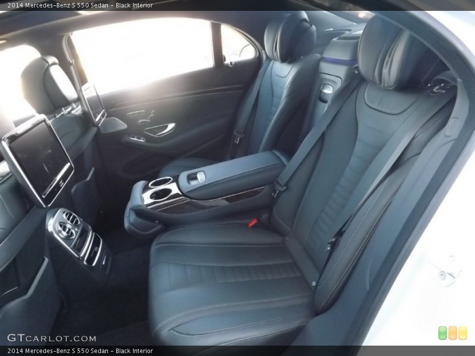 Black Interior Rear Seat for the 2014 Mercedes-Benz S 550 Sedan #87357466
