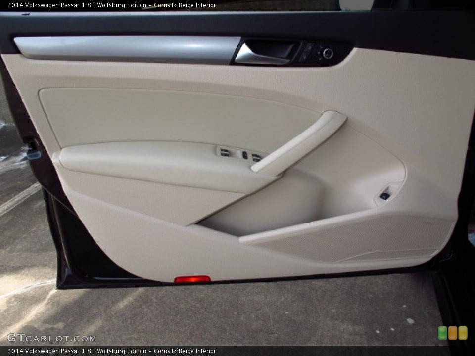 Cornsilk Beige Interior Door Panel for the 2014 Volkswagen Passat 1.8T Wolfsburg Edition #87370420