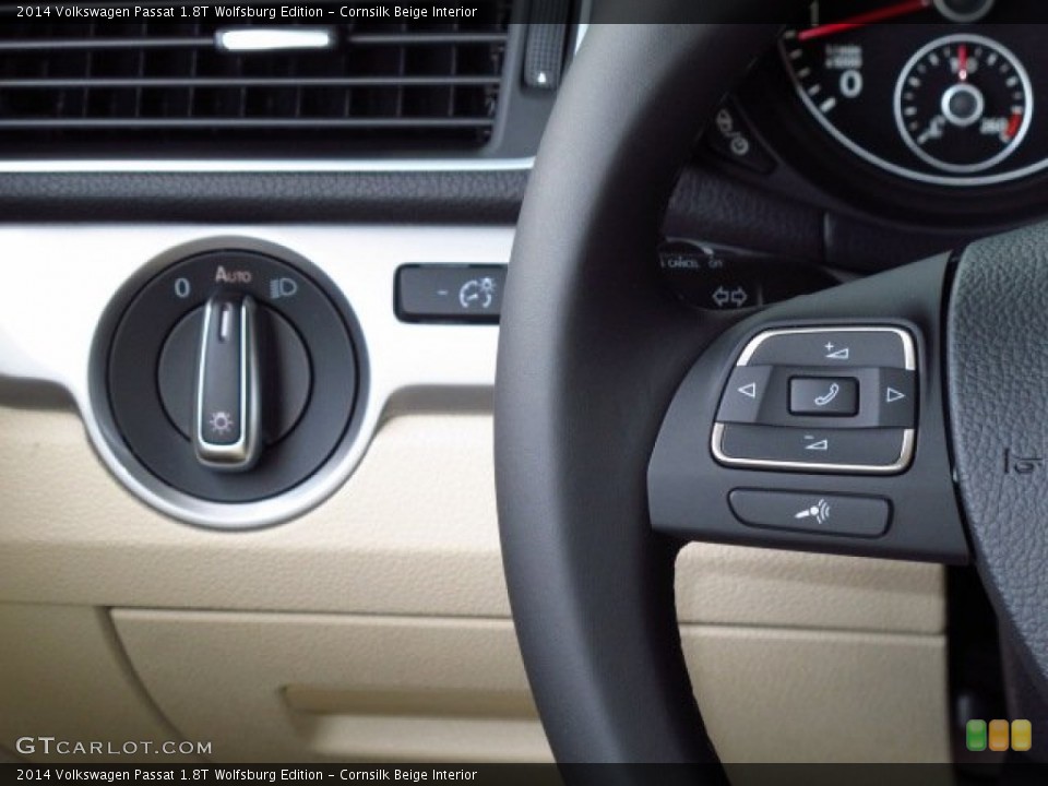Cornsilk Beige Interior Controls for the 2014 Volkswagen Passat 1.8T Wolfsburg Edition #87370576