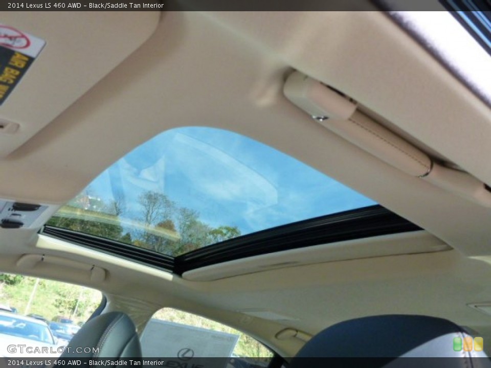 Black/Saddle Tan Interior Sunroof for the 2014 Lexus LS 460 AWD #87371752