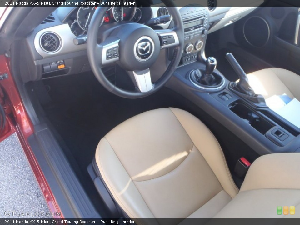 Dune Beige Interior Prime Interior for the 2011 Mazda MX-5 Miata Grand Touring Roadster #87381487