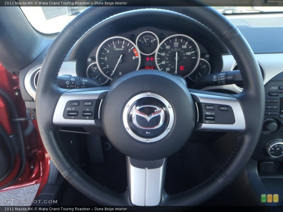 Dune Beige Interior Steering Wheel for the 2011 Mazda MX-5 Miata Grand Touring Roadster #87381559