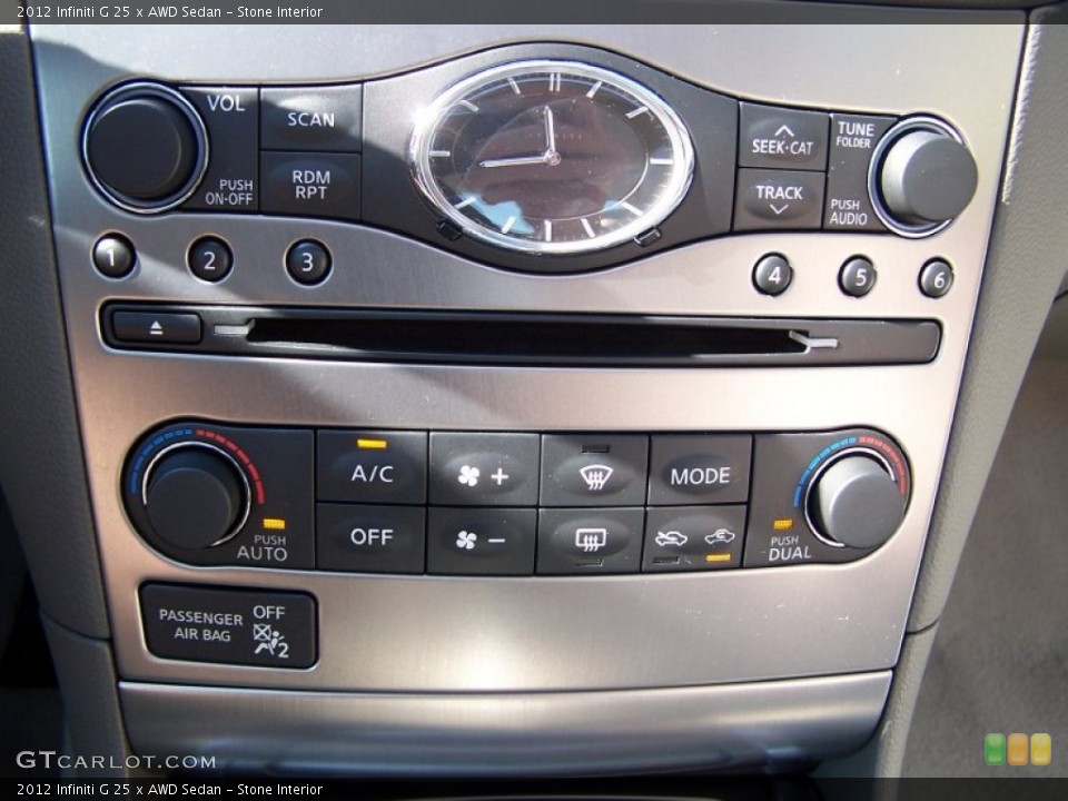 Stone Interior Controls for the 2012 Infiniti G 25 x AWD Sedan #87391918