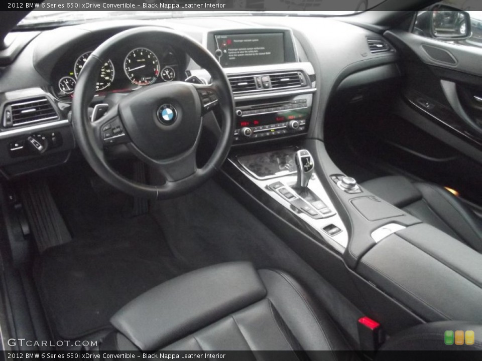 Black Nappa Leather Interior Prime Interior for the 2012 BMW 6 Series 650i xDrive Convertible #87401959