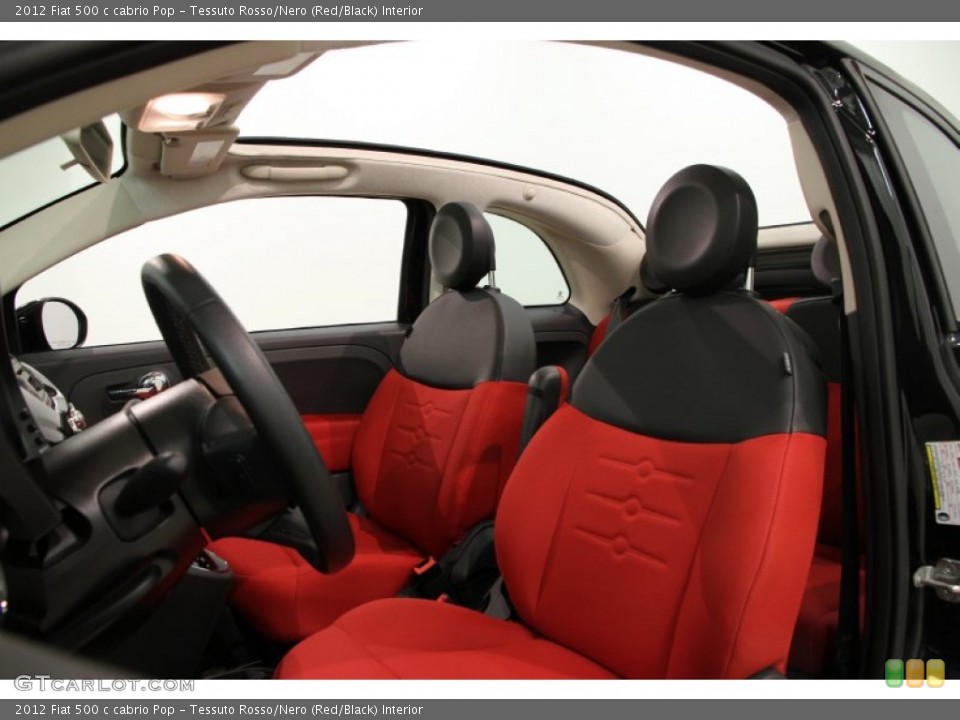 Tessuto Rosso/Nero (Red/Black) Interior Sunroof for the 2012 Fiat 500 c cabrio Pop #87414145