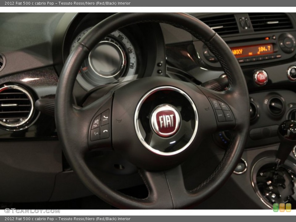 Tessuto Rosso/Nero (Red/Black) Interior Steering Wheel for the 2012 Fiat 500 c cabrio Pop #87414159