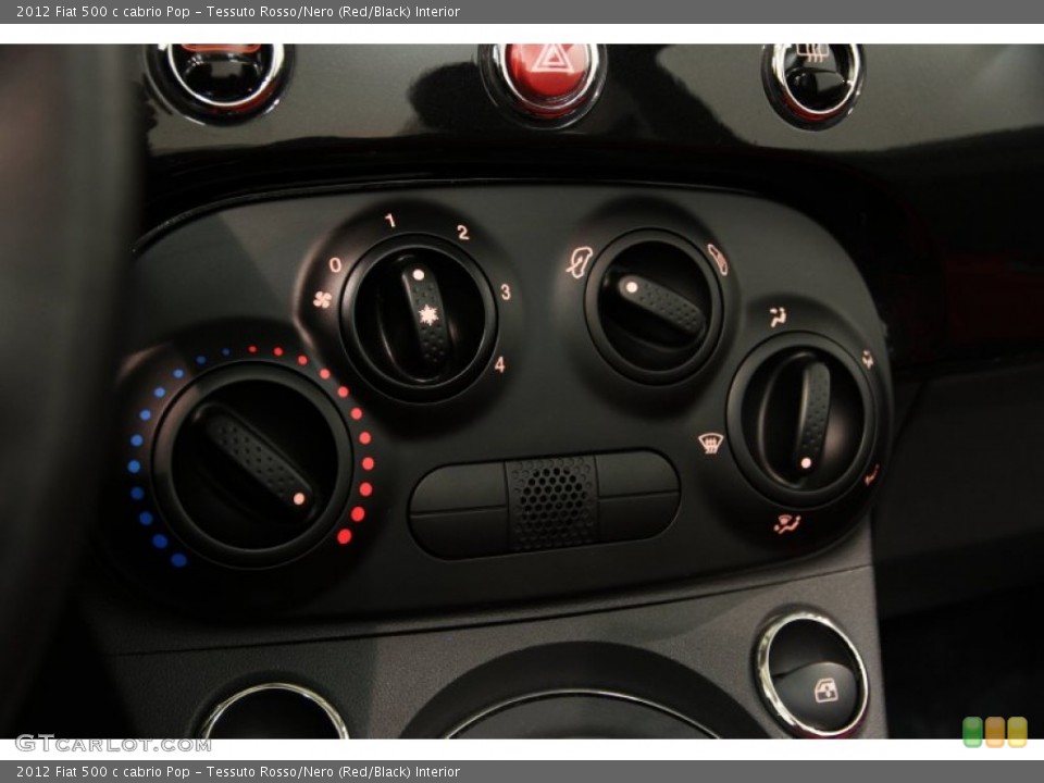 Tessuto Rosso/Nero (Red/Black) Interior Controls for the 2012 Fiat 500 c cabrio Pop #87414202
