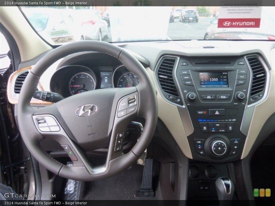 Beige Interior Dashboard for the 2014 Hyundai Santa Fe Sport FWD #87419951