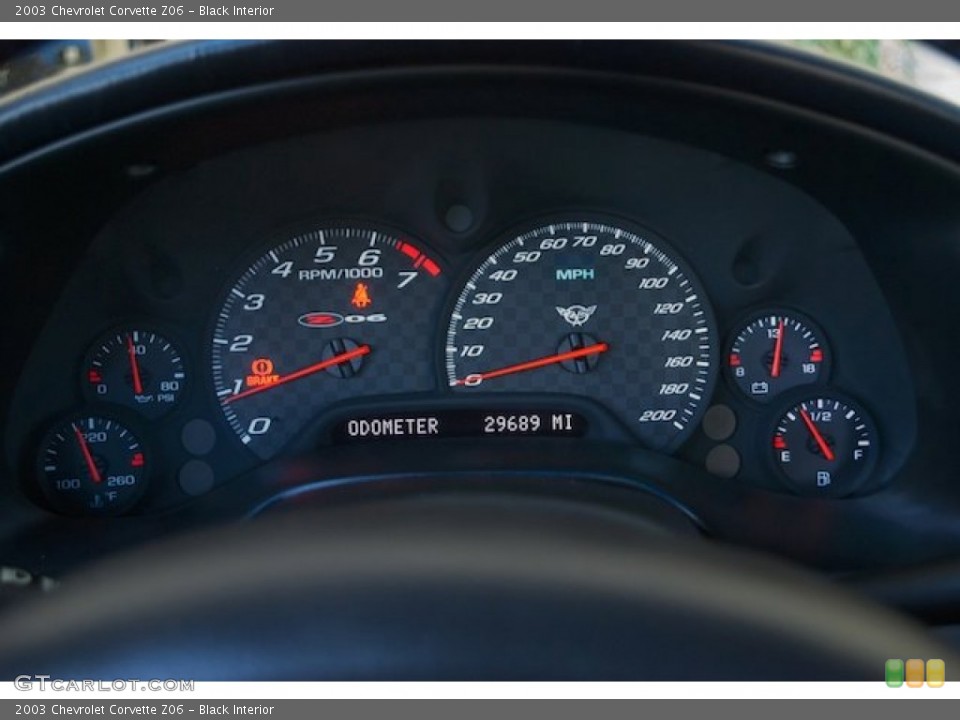 Black Interior Gauges for the 2003 Chevrolet Corvette Z06 #87422810