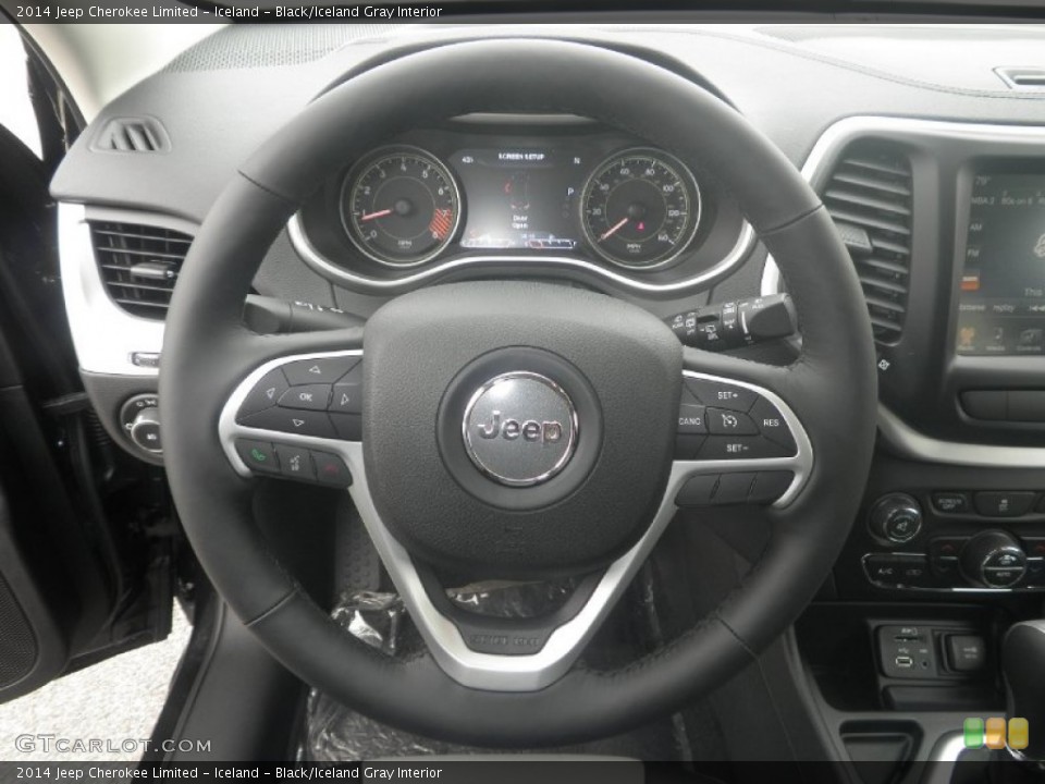Iceland - Black/Iceland Gray Interior Steering Wheel for the 2014 Jeep Cherokee Limited #87427508