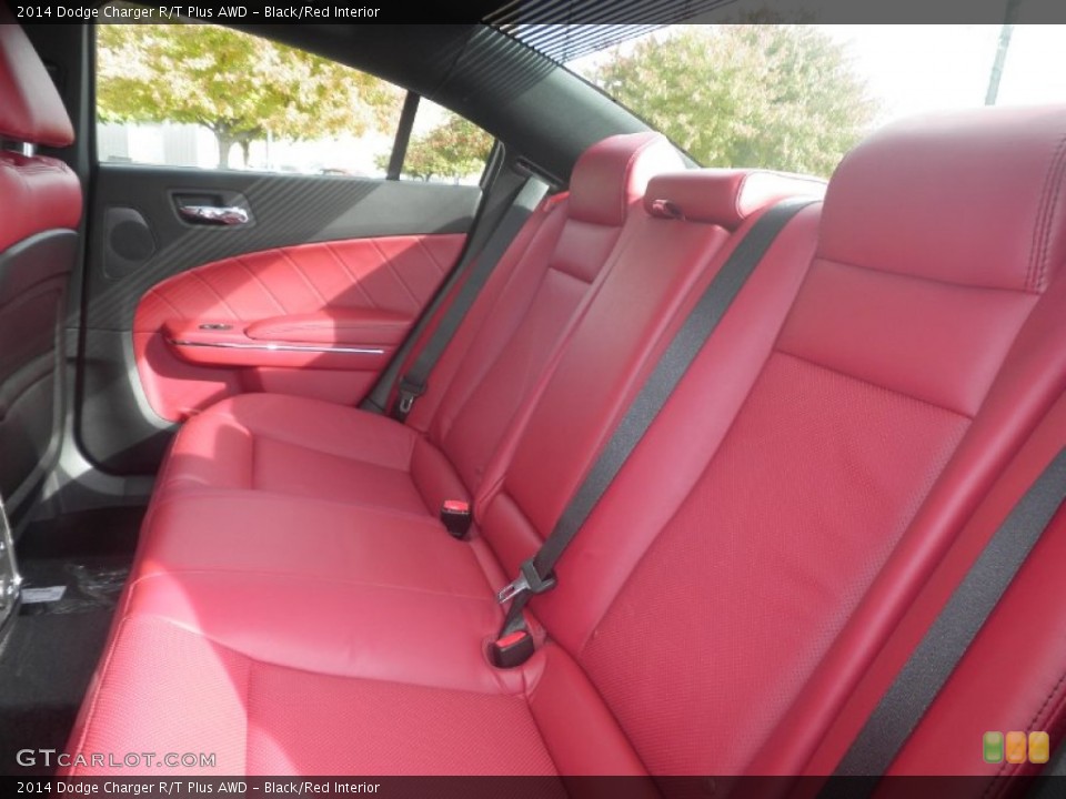 Black/Red Interior Rear Seat for the 2014 Dodge Charger R/T Plus AWD #87428441