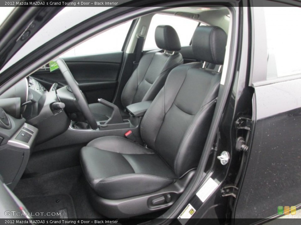 Black Interior Front Seat for the 2012 Mazda MAZDA3 s Grand Touring 4 Door #87438662