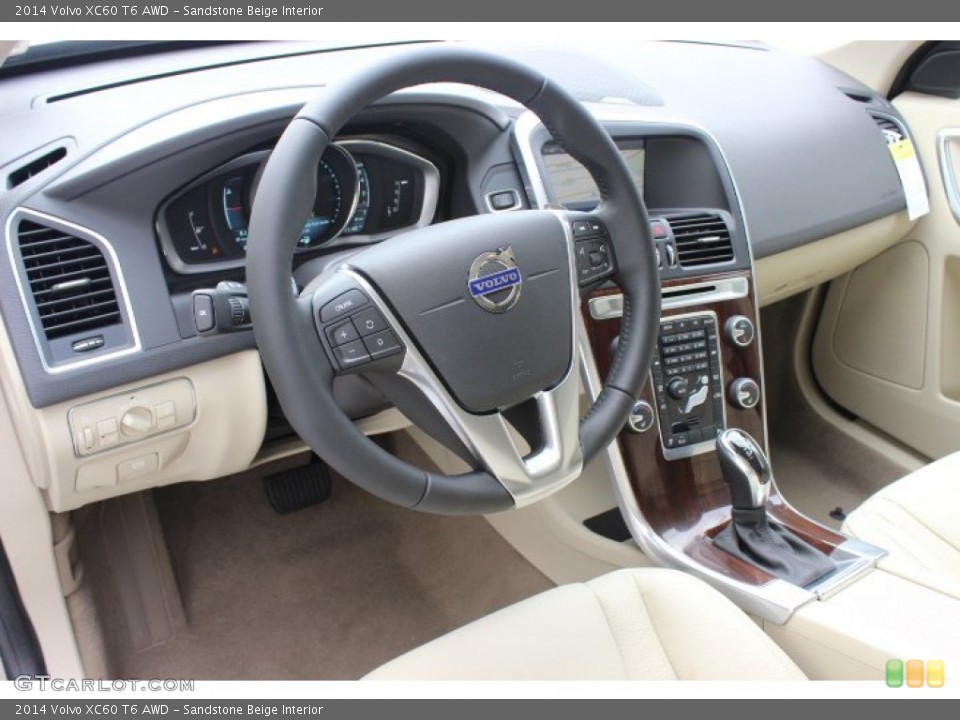 Sandstone Beige Interior Dashboard for the 2014 Volvo XC60 T6 AWD #87442757