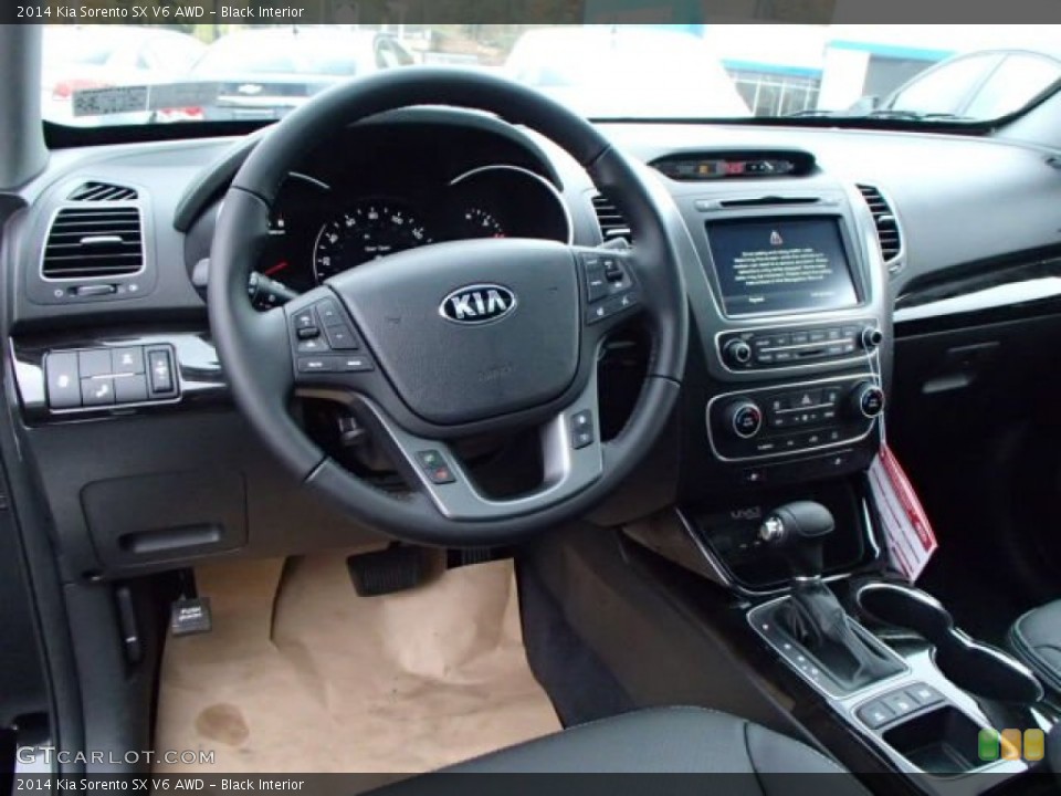 Black Interior Dashboard for the 2014 Kia Sorento SX V6 AWD #87443546