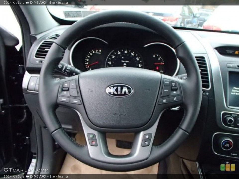 Black Interior Steering Wheel for the 2014 Kia Sorento SX V6 AWD #87443702