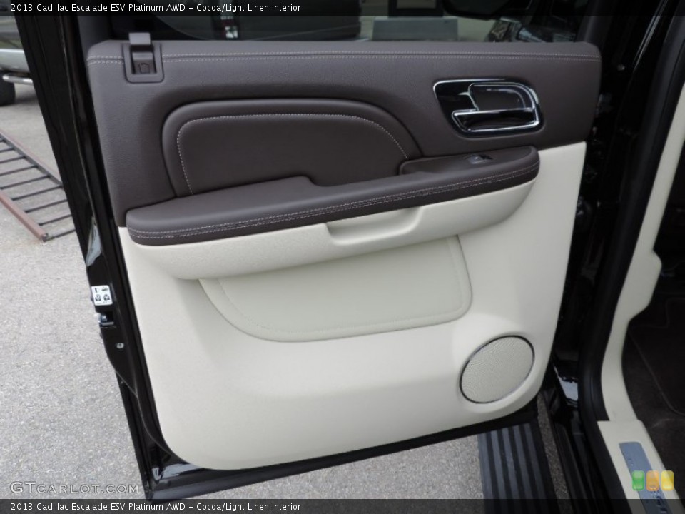 Cocoa/Light Linen Interior Door Panel for the 2013 Cadillac Escalade ESV Platinum AWD #87446579