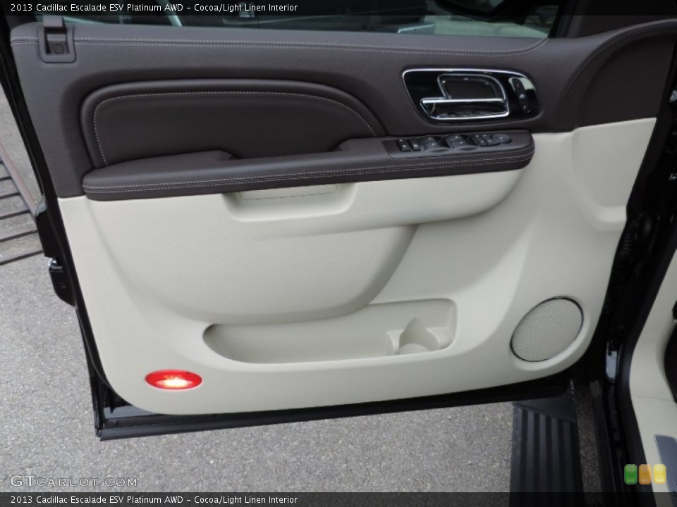 Cocoa/Light Linen Interior Door Panel for the 2013 Cadillac Escalade ESV Platinum AWD #87446618