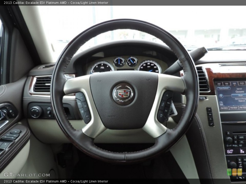 Cocoa/Light Linen Interior Steering Wheel for the 2013 Cadillac Escalade ESV Platinum AWD #87446639