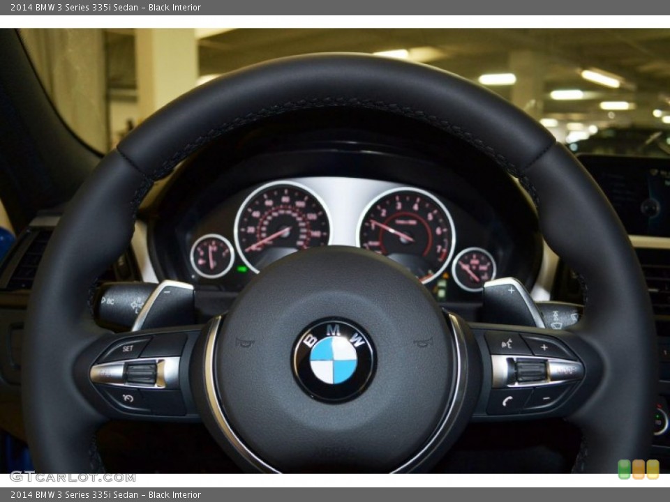 Black Interior Steering Wheel for the 2014 BMW 3 Series 335i Sedan #87454217