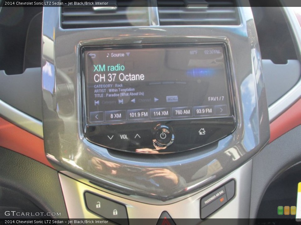 Jet Black/Brick Interior Controls for the 2014 Chevrolet Sonic LTZ Sedan #87463508