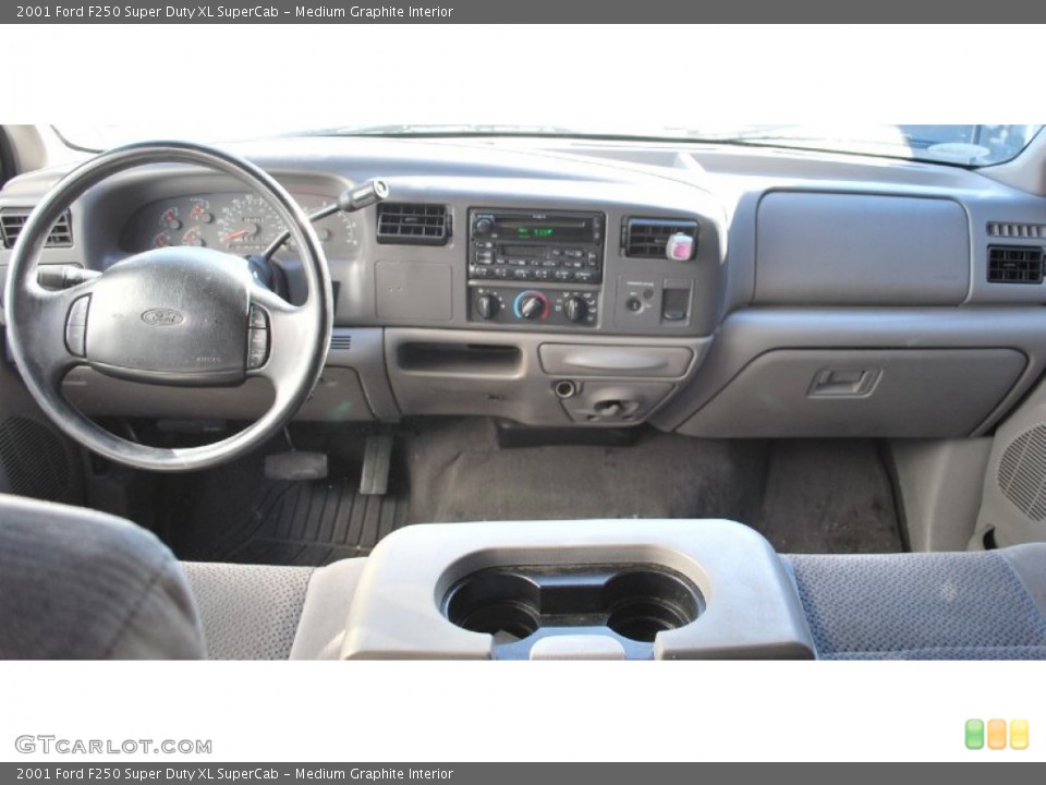 Medium Graphite Interior Dashboard for the 2001 Ford F250 Super Duty XL SuperCab #87470744