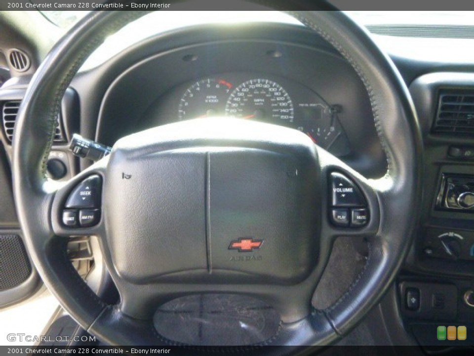 Ebony Interior Steering Wheel for the 2001 Chevrolet Camaro Z28 Convertible #87475498