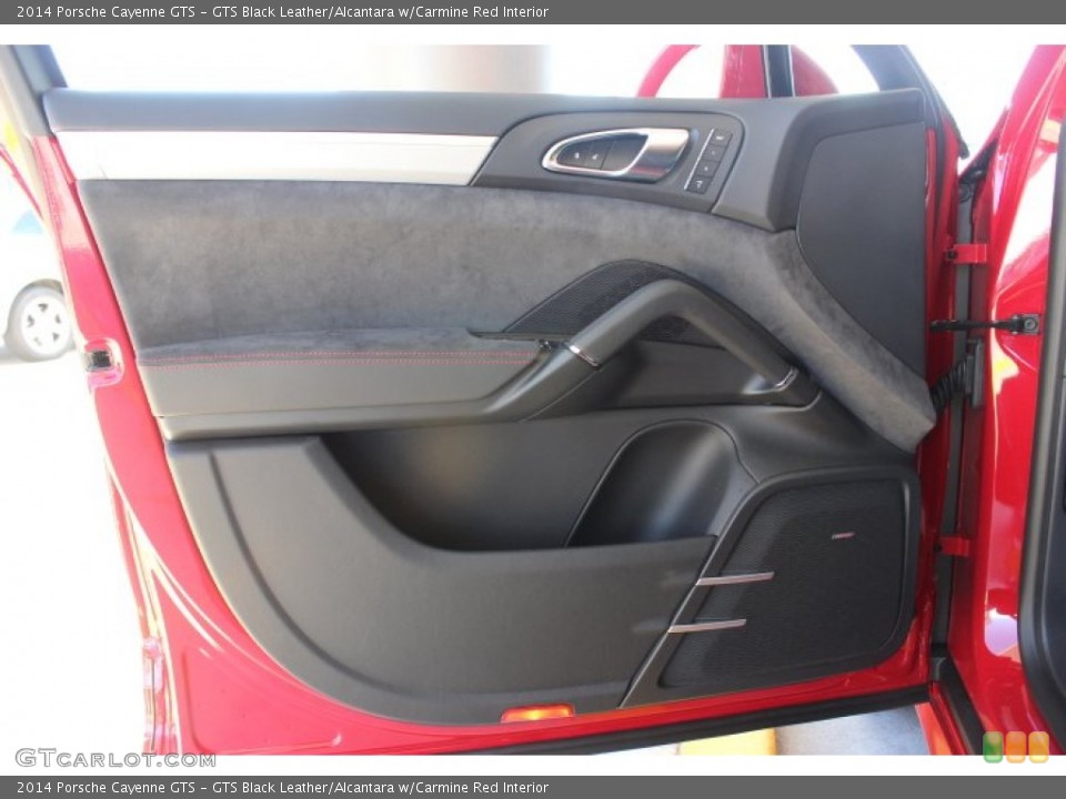 GTS Black Leather/Alcantara w/Carmine Red Interior Door Panel for the 2014 Porsche Cayenne GTS #87487291