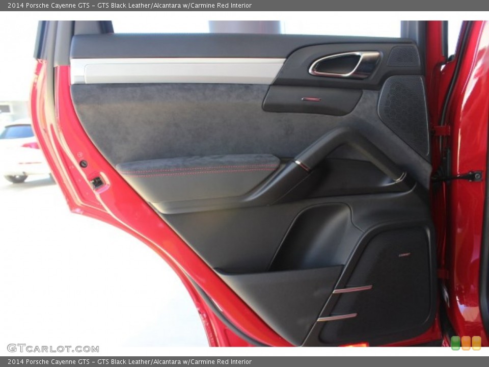 GTS Black Leather/Alcantara w/Carmine Red Interior Door Panel for the 2014 Porsche Cayenne GTS #87487526
