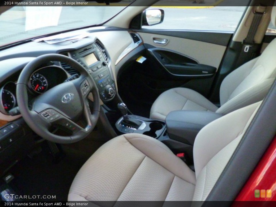 Beige Interior Prime Interior for the 2014 Hyundai Santa Fe Sport AWD #87503119