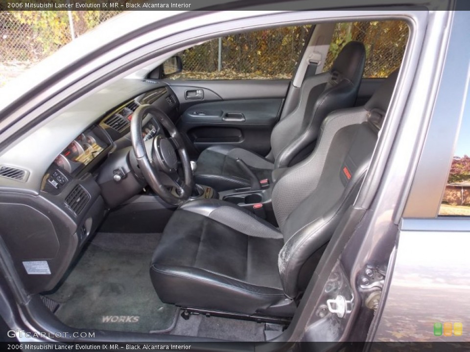 Black Alcantara Interior Front Seat for the 2006 Mitsubishi Lancer Evolution IX MR #87513553